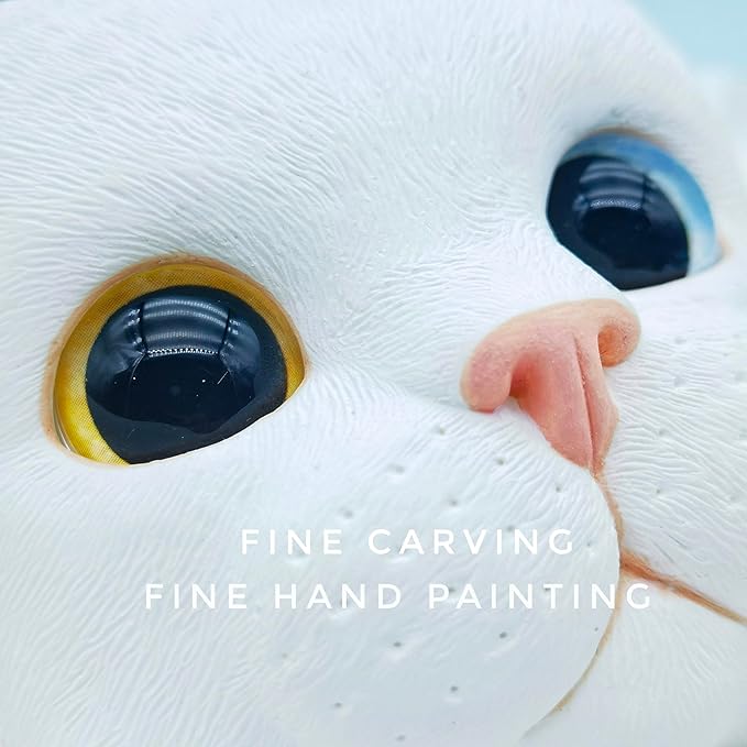 Cat Keepsake Box Memory Decorative Box Cat Portrait Gifts For Pet Owners And Pet Lovers Holds Jewelry Cat's Whiskers Fur and as a Memory Box (White Cat)