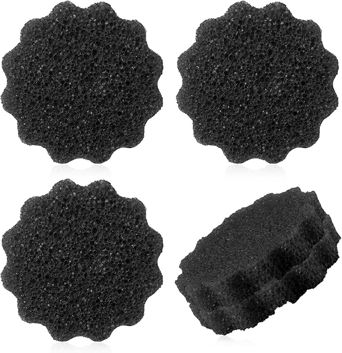 3 Pcs Dual Sided Scrub Sponge Multi Functional Cute Temperature Sensitive Non Scratch Dish Sponge for Washing Dishes Kitchen Bathroom (Flower,Black)