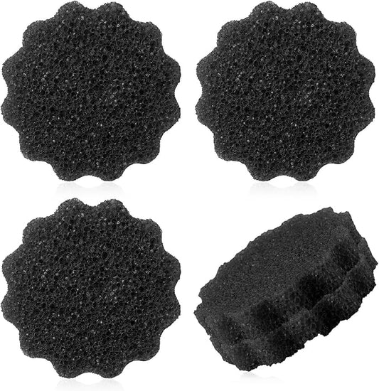 3 Pcs Dual Sided Scrub Sponge Multi Functional Cute Temperature Sensitive Non Scratch Dish Sponge for Washing Dishes Kitchen Bathroom (Flower,Black)