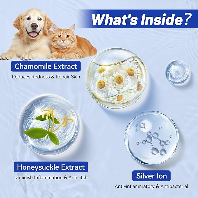 Wellix 120ml Ear Cleaner for Dog & Cat - Ear Infection Treatment Without Irritation - Dog Ear Wash for Itch Relief & Soothing Inflammation - Ear Wax, Powder and Odor Removal Drops