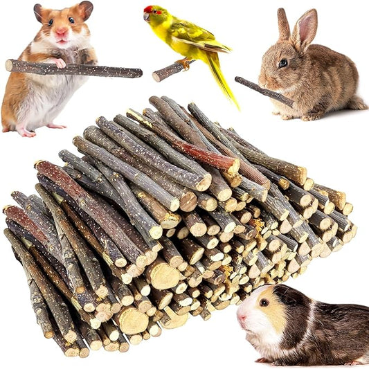 2lb(900g) Small Apple Sticks for Rabbits, Animals Molar Wood Treats Toys for Chinchillas Guinea Pig Hamster Gerbil Parrot Bunny and Small Animals Chew Stick Toys Treats