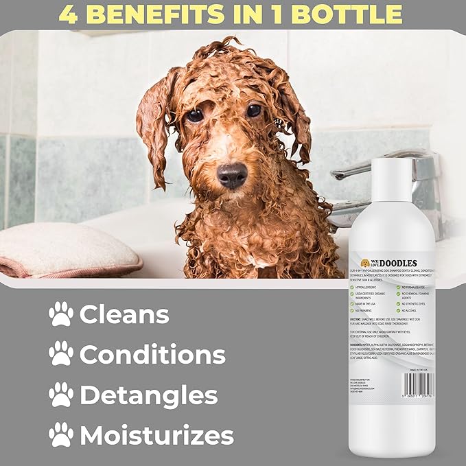 We Love Doodles Hypoallergenic & Lavender Dog Shampoo Bundle - Organic Ingredients, Sensitive Skin & Allergies, for Matted Pet Hair, Shampoo for Puppies, Made in The USA