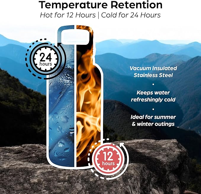 Insulated 32oz Stainless Steel Dog Water Bottle with Food & Water Bowls, Leak-Proof Pet Travel Dispenser for Dogs, Portable for Hiking, Walking, Outdoor