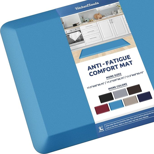 KitchenClouds Kitchen Mat Cushioned Anti Fatigue Kitchen Rug 0.8inch Waterproof Non Slip Kitchen Rugs and Mats Standing Desk Mat Comfort Floor Mats for Kitchen Sink Office (17.3"x39",Green)