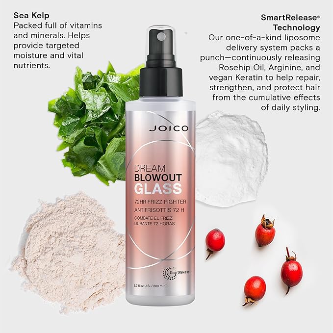 Joico Dream Blowout Glass 72-Hour Frizz Fighter | Humidity Control | Glass-Like Shine | Hydrate & Smooth | For Most Hair Types | 6.7 Fl Oz