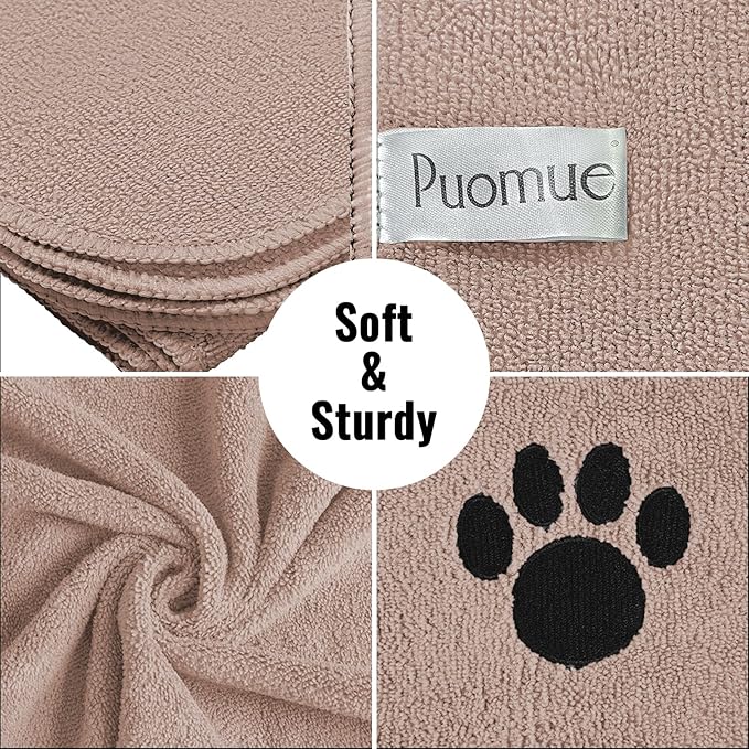 Microfiber Dog Towels for Drying Dogs, Super Absorbent and Soft Pet Grooming Towel, 40 Inch X 23.6 Inch, Perfect for Large, Medium or Small Dogs (Camel, 40"X23.6" - 1pack)