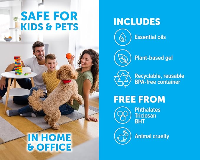 Bright Air 14 oz. Super Odor Eliminator, For Medium-Size Spaces, Mandarin Orange and Fresh Lemon Scent, Case of 6, Air Freshener, Natural Essential Oils, Lasts Up to 90 Days Each