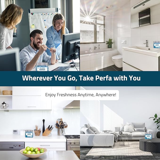 Scented Gel Air Freshener | (Pack of 2) Linen Comfort Gel Air Fresheners for Home, Office, and Small Spaces | Lasts 90 Days for Improved Home Fragrance | Essential House Air Freshener by Perfa