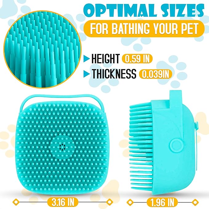 Dog Bath Brush with Soap Dispenser - Silicone Dog Scrubber for Bath Dogs Shampoo Brush Scrubber Dogs Soap Dispenser Exfoliating Shampoo Massage Brush