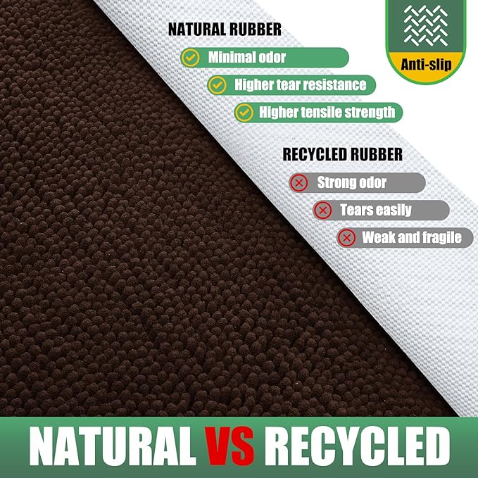 IM HOME Chenille Absorbent Outdoor Doormat 48" x 30", Washable Muddy Door Mats for Dog Non Slip Indoor Doormat Soft Front Inside Doormats for Entryway, Mud Dog Paws, Patio Brown