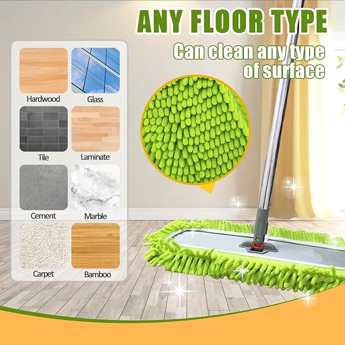 4PCS XL Mop Pads Compatible with Swiffer XL Sweeper,Reusable X-Large Dry Sweeping Cloths for Swiffer,XL Wet Pads Refills & XL Washable Wet Mopping Cloths for Hardwood Floor/Tile/Marble Cleaning