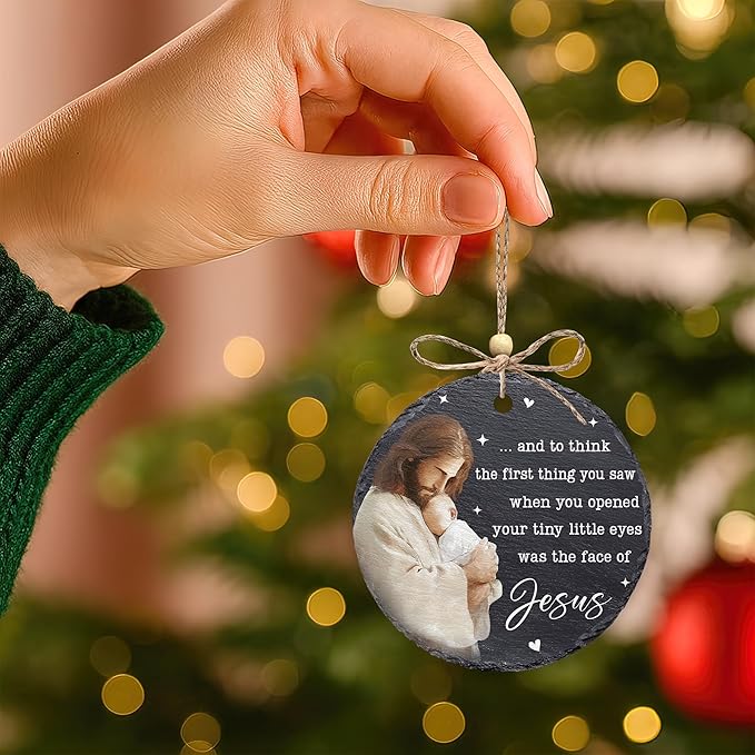 Hyturtle Miscarriage Ornament for Loss of Baby Memorial Gift, Infant Memorial Christmas Ornaments, Sympathy Gift for Stillbrith – 4 Inch Stone Ornament Memorial 6