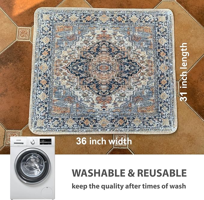 nunubaby Washable Pee Pads for Dogs, Stylish, Non-Slip and Leak-Proof Pee Pads. Reusable Potty Pads for Dogs for Crates and Floors.(Beige/Multi, 31" x36" )