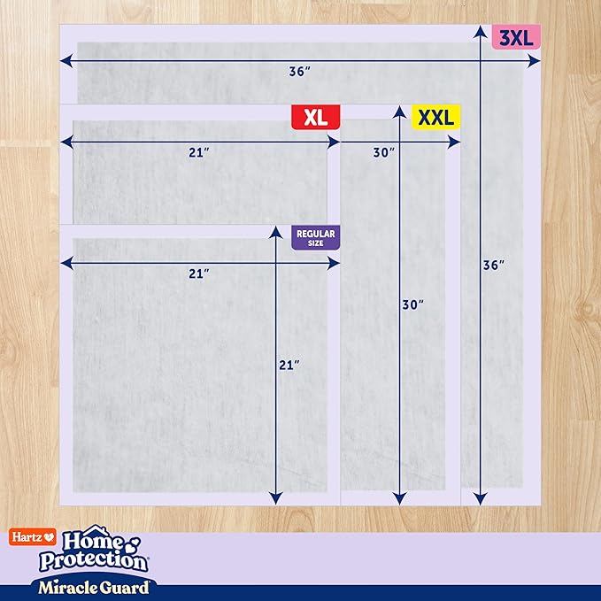 Hartz Home Protection Miracle Guard Lavender Scented Dog Pads, XL Size 30 Count, 24 Hour Use, Won't Leak and Odor Eliminating