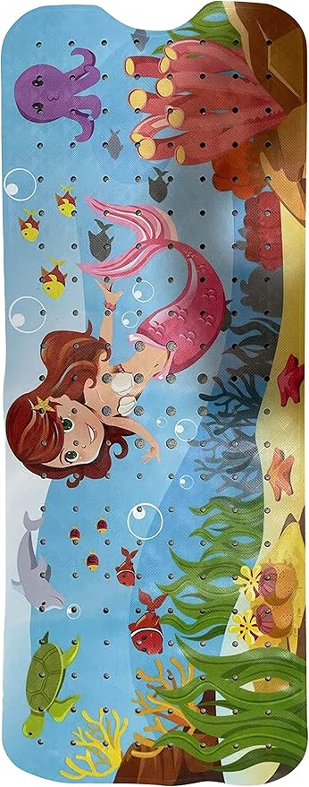 Mermaid Bath Mat - Bath Grips for Tub Kids - Anti Slip Bath Mat for Kids - Bath Mat for Baby - Bath Mat for Toddler - Tub Mat for Baby - Bathtub Safety for Toddlers - Bathtub Mat Kids (Bath Mermaid)