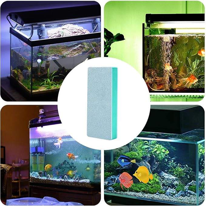 6Pcs Fish Tank Cleaning Pad - 9x4x1.2cm Aquariums Sponge, Stain Removal Aquarium Scrub Pad, AquariumGlass Cleaner Tank Cleaning Kit For Pond Tile Reptile Wall Shrimp Terrarium Betta Aquarium