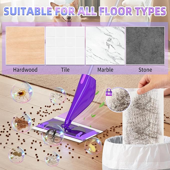 20 Count Mopping Pad for Wet Jet Mop Disposable Wetjet Pads Refills Replacement for Wet Pads Refill Compatible with Wet Jet Pads Thickness & Absorbent for Household Multi-Surface