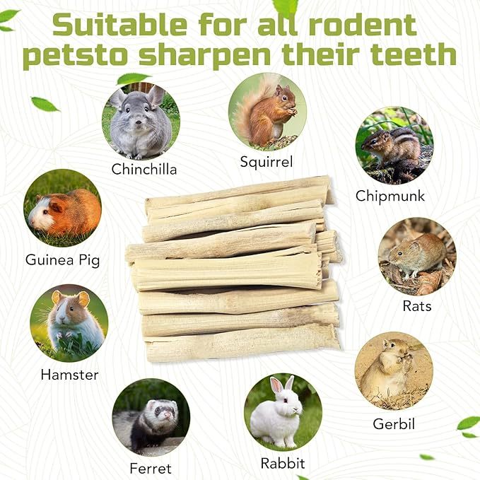 2.2Lb/1000g Natural Sweet Bamboo Chew Toys Chew Sticks Bamboo Sticks Teething Toy for Rabbit, Bunny, Guinea Pig, Hamster, Chinchilla, Bunny, Rat and Other Small Animals