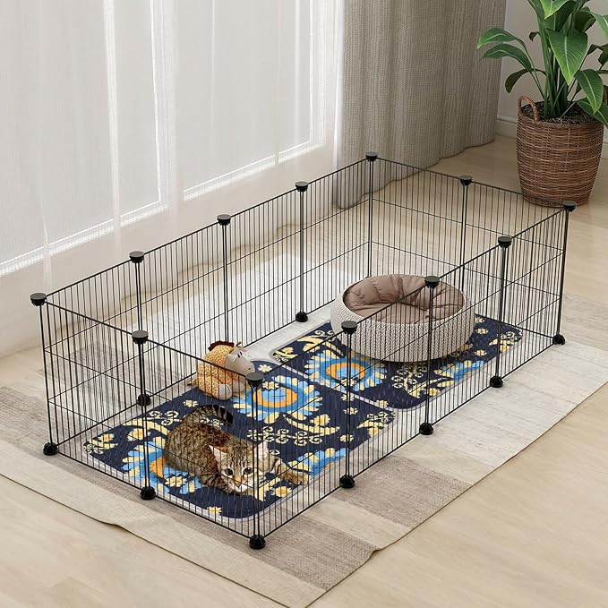 Tanice Guinea Pig Cage Liner, 2 Pack Guinea Pig Mats, Reusable Rabbit Cage Liner, Washable Guinea Pig Pee Pads for Small Animals 18" x 24"