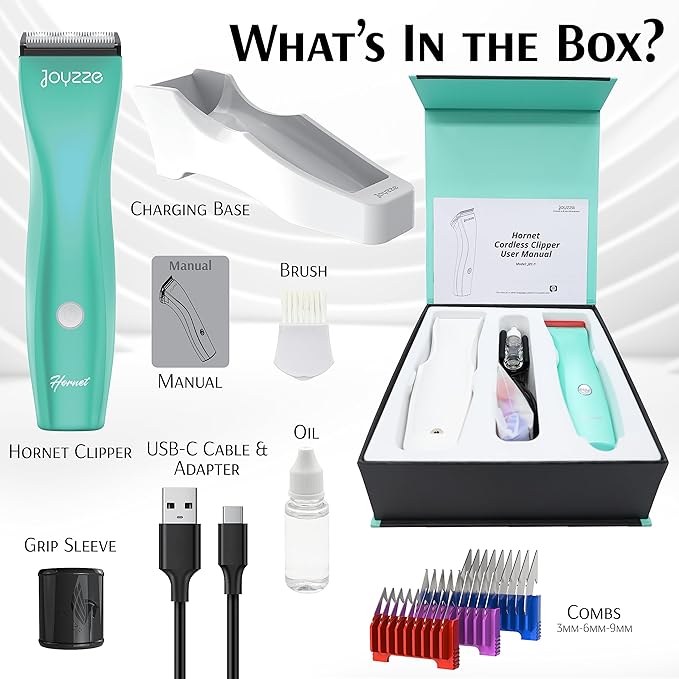 Hornet Teal 5-in-1 Cordless Clipper - Powerful Dog & Professional Grooming Tool