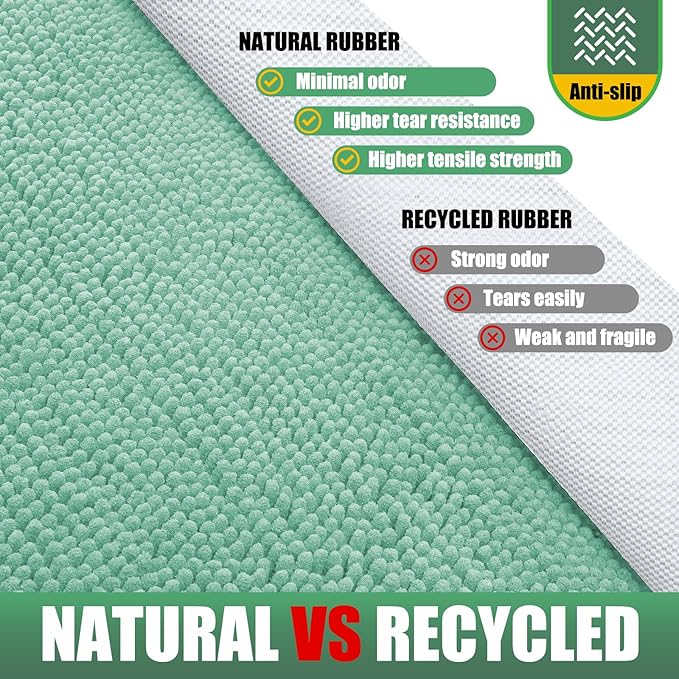 IM HOME Chenille Absorbent Outdoor Doormat 60" x 36", Washable Muddy Door Mats for Dog Non Slip Indoor Doormat Dog Mat for Muddy Paw Front Inside Doormats for Entryway Seafoam Green