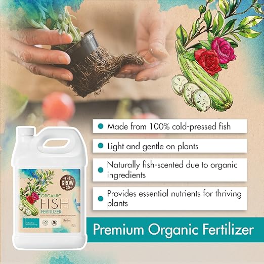 1 Gallon Organic Fish Emulsion Fertilizer for Plants - Ideal Liquid Fish Fertilizer for Plants, Flowers, Fruits & Vegetables, 2-3-1 NPK - Sustainably Sourced and Hydrolyzed for Steady Growth