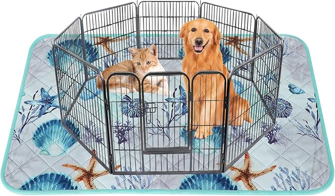 IEUUMLER Washable Pee Pads for Dogs, 1 Pack Reusable Waterproof Puppy Pads, Non-Slip Super Absorbent Dog Training Pad for Playpen Crate Bed EU012