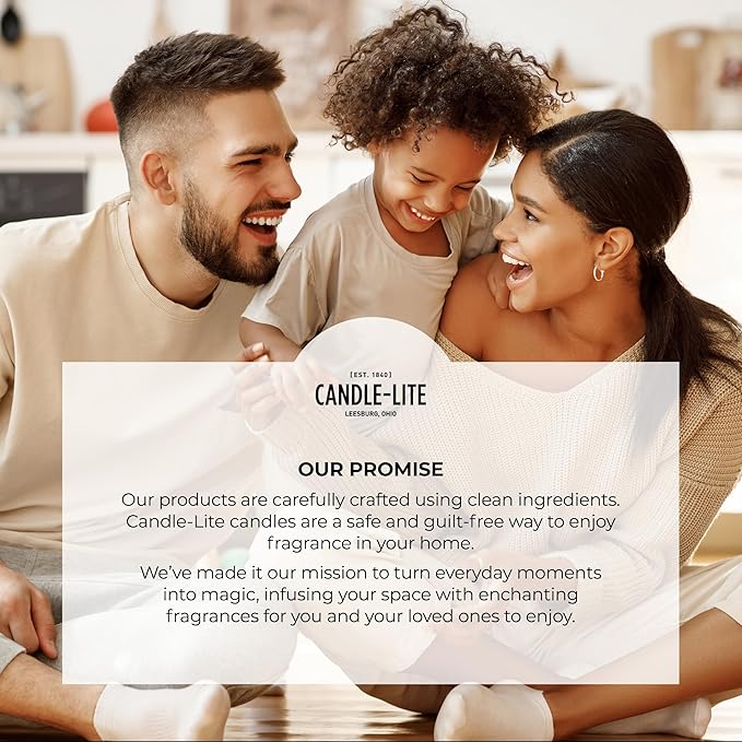 Candle-Lite Pure Jasmine & Amberwood Odor Eliminating Scented Candles, Neofresh Technology Eliminates 99.9% of Odors, 16 oz 2-Wick Jar, Proudly Poured in The USA, Up to 60 Hours Burn Time