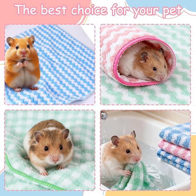20PCS Guinea Pig Blankets, 11.8 inch Guinea Pigs Cage Liner Keep Warm Absorbent Reusable Pet Pee Sleep Mat Guineas Pig Bedding for Hamster Chinchilla Rabbit Hedgehog Hamster Ferret