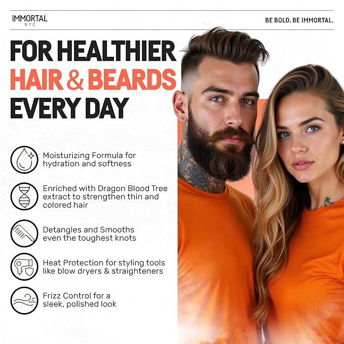 Immortal NYC Dragon, Leave in and Detangler Spray, 17 oz, For Thin and Colored Hair