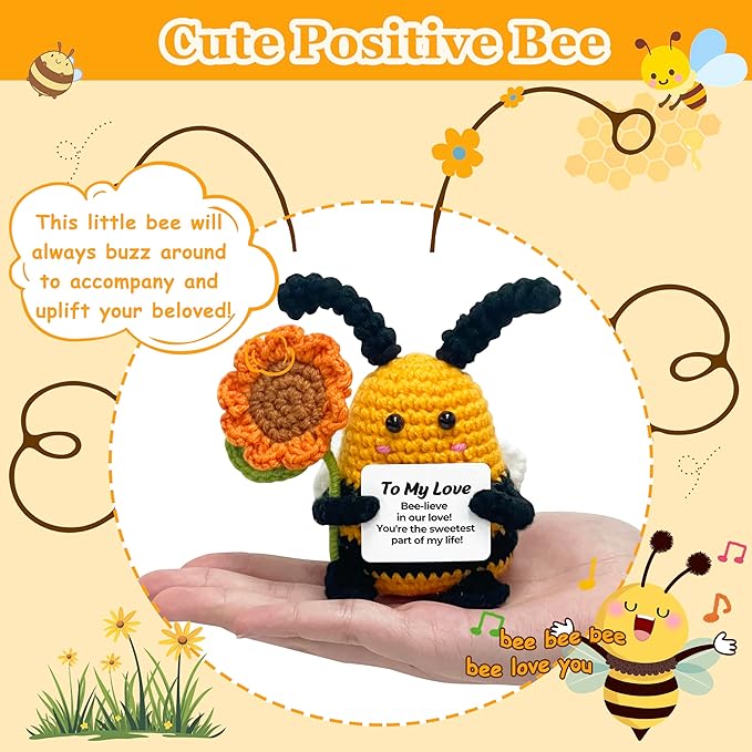 Funny Christmas Valentines Gifts for Her Him - to My Love Birthday Thanksgiving for Wife Husband Girlfriend Boyfriend Couples, Emotional Crochet Bee Decor Christmas Stocking Stuffers