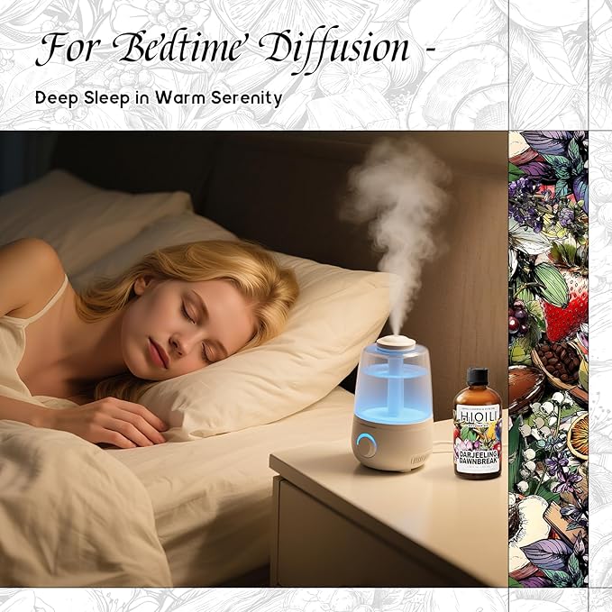 HIQILI Diffuser Oil for Humidifier & Reed Diffusers, Suitable for Home and Other Scenarios, Long Lasting Scent - Darjeeling Dawnbreak, 3.38 Fl Oz