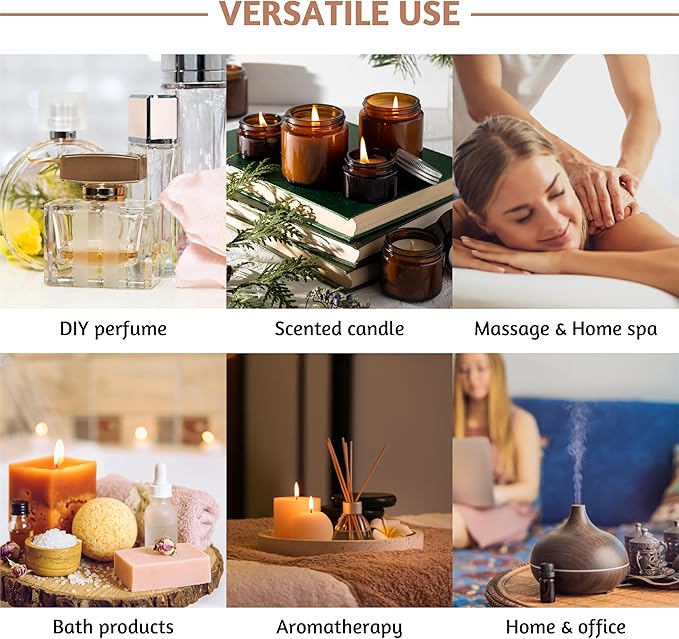 Folkulture Essential Oils for Diffuser for Home | Set of 6 Essential Oil Set | Essential Oil for Candle Making | Essential Oils for Soap Making - Frankincense, Lavender Oils for Relaxation