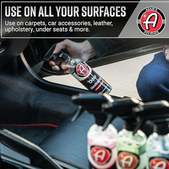 Adam's Polishes Odor Neutralizer (Fresh Scent, 16oz) - Car Air Freshener Spray That Eliminates Harmful Odors from Car Interior Accessories, Leather, Carpet, Upholstery & Pet Odors