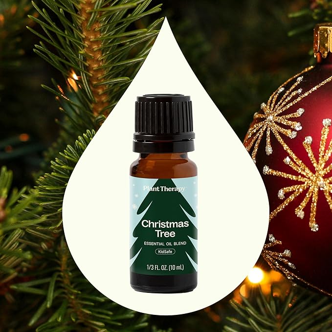 Plant Therapy Christmas Tree Holiday Essential Oil Blend 10 mL (1/3 oz) Crisp & Refreshing, Traditional Holiday Scent, Supports a Healthy Respiratory System