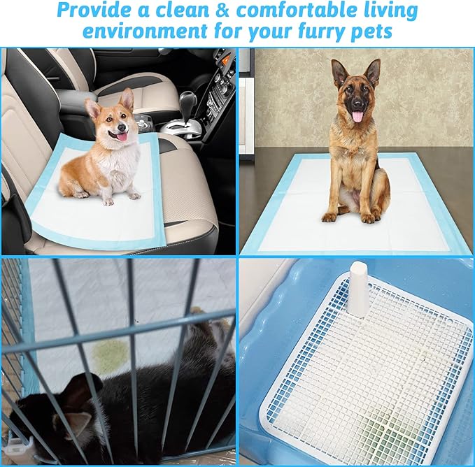 Fhiny Rabbit Pee Pads, 13" x 18" 100 PCS Disposable Bunny Cage Liner Leak-Proof Super Absorbent Potty Training Pad with Quick-Dry Surface for Rabbit Guinea Pig Cat Puppy or Other Small Animals