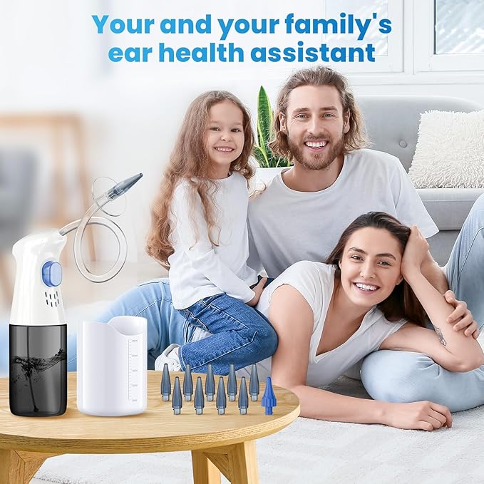 Ear Wax Removal, Ear Cleaner, Ear Wax Removal Kit, FSA Eligible Items Only List, Manual Ear Irrigation Flushing System, Safe and Effective to Clean Ear Built Up Wax（Black）