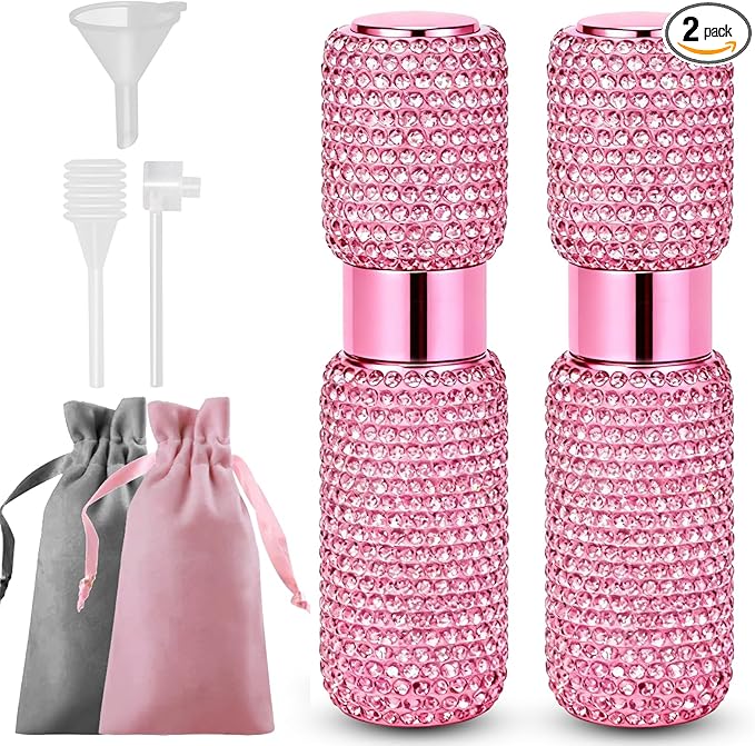Portable 8ML Perfume Travel Refillable Bottle, Travel Size Perfume Refill Atomizer Bottle,Mini Spray Bottle Empty for Refill(2pc)