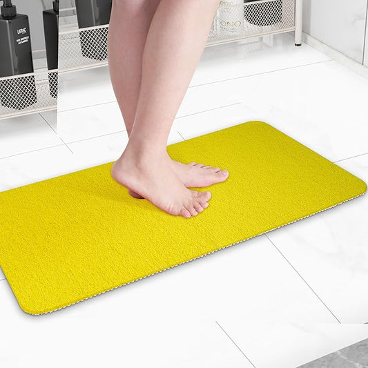 Non-Slip Bathtub Mat, Anti Slip Shower Mat, Fast Drying Bathtub Mats, Foot Scrubber Mat, Anti Slip Mat for Tub, Floor, Bathroom, Kitchen, Home, Hotel (Yellow 40"×16")