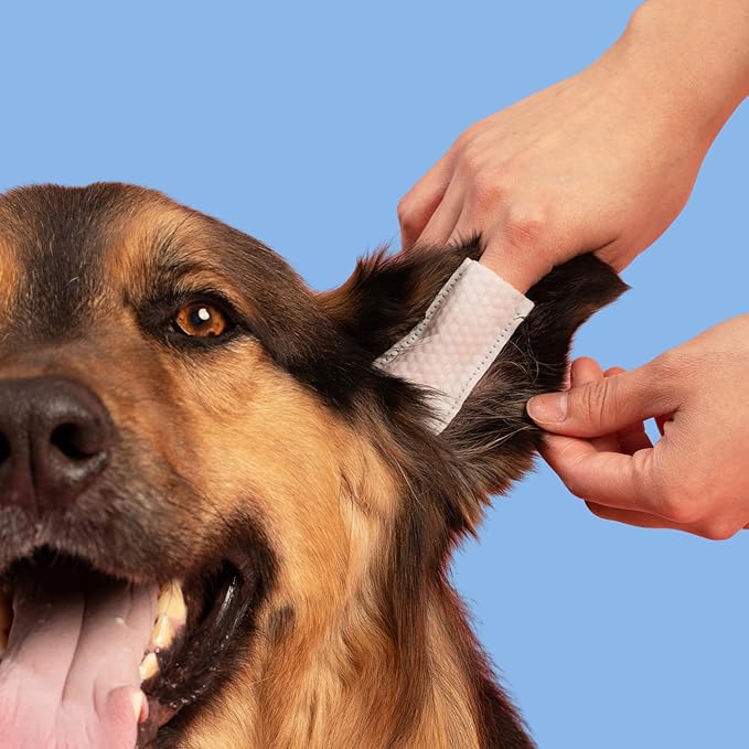 Dr. Paws Dog Ear Cleaner Finger Wipes - Ear Finger Wipe for Dog Ear Infection Treatment, Easy to Use Cat Ear Cleaner, Eliminates Odor, Dog Ear Cleaning Solution, Dog Ear Wipes (Oatmeal)