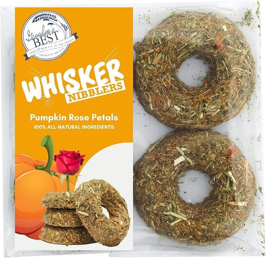 Grandpa's Best Whisker Nibblers Pumpkin Rose Petal Treats for Rabbits, Guinea Pigs and Small Animals