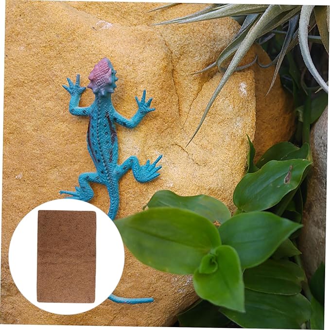 3pcs Natural Coconut Fiber Reptile Bedding Mat Breathable Substrate for Lizard Tank Leopard Gecko Turtle Enclosure Pet Habitat Liner with Strong Permeability and Easy Cleaning