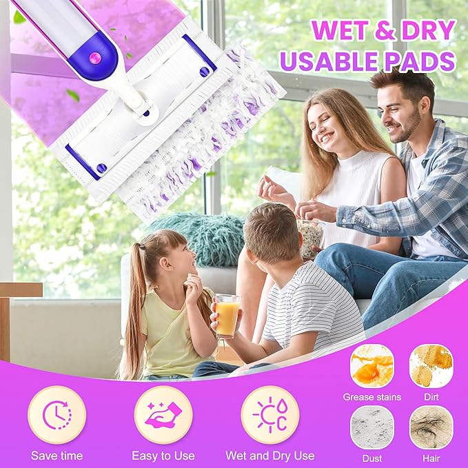 40 Count Disposable Mopping Pad Refills for Power Mop Refills, Multi-Surface Mopping Pad Refills，Unscented Spray Cleaning Repalcement Pads Refill