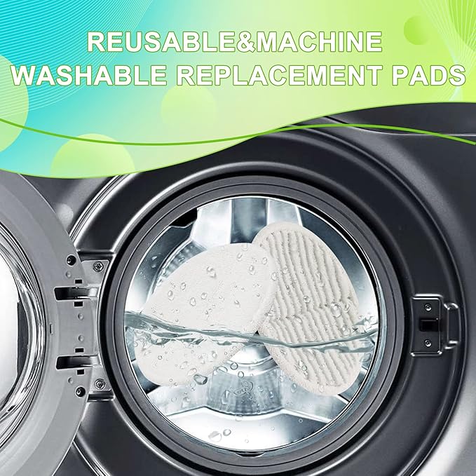 2124 Replacement Pads for Bissell Spinwave Spin Mop, 2 Scrubby Pads and 4 Soft Pads Compatible with Bisell Spinwave 2039 2039A 2039Q 2039T 2039W 20391 20395 20399 2307 23157 2315A Mop Pad Kit LUXRILIX