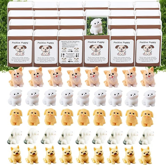20 Set Positive Dog Gifts Bulk Employee Appreciation Gifts Box Breathing Gift Bulk for Coworker Team Back to Desk Pets Thank You Teacher Dog Ornaments with Cheer up Card Box