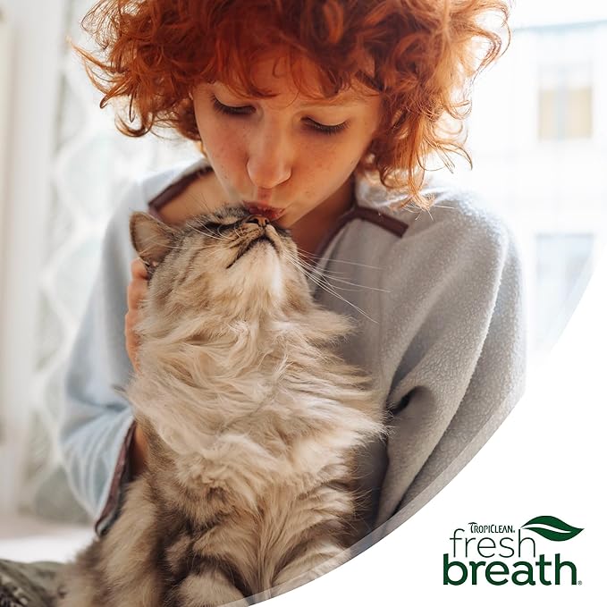 TropiClean Fresh Breath Cat Dental Water Additive + Urinary Tract Support, with Cranberry Extract, Teeth Cleaning & Breath Freshener Solution, 16oz