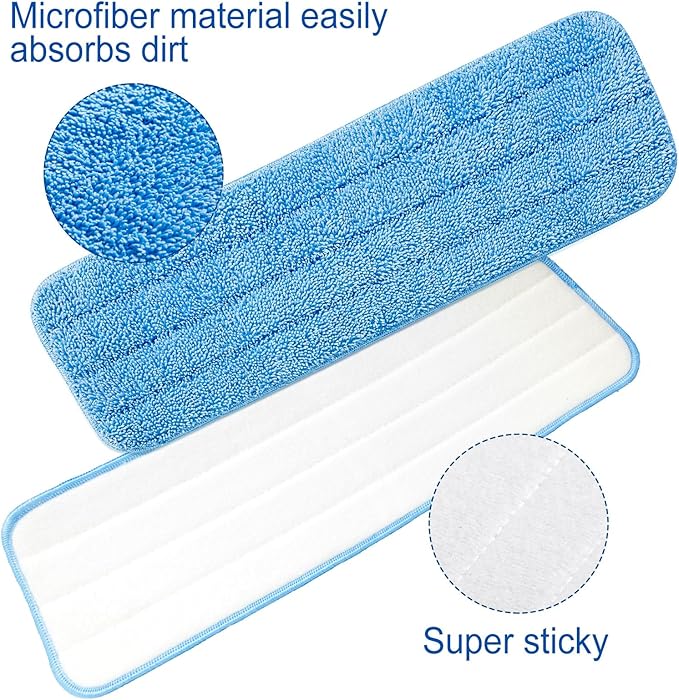 100 Pack Microfiber Mop Pads Machine Washable Cleaning Flat Mop Head Replacement Reusable Household Pads for Hardwood and Hard Surface Floor Cleaning and Scrubbing