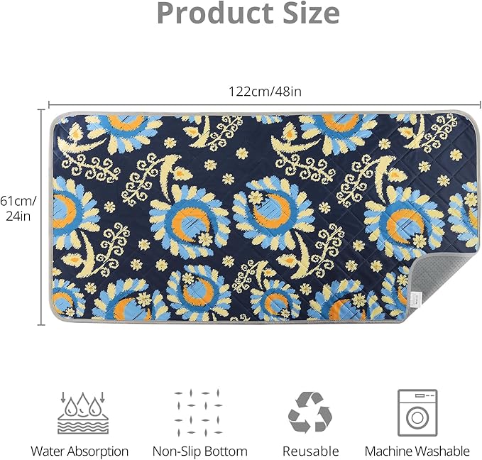 Tanice Guinea Pig Cage Liner, 2 Pack Guinea Pig Mats, Reusable Rabbit Cage Liner, Washable Guinea Pig Pee Pads for Small Animals 48" X 24"