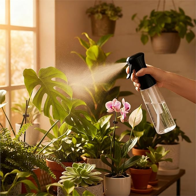 Spray Bottle for Hair, SkinCare, Planting, Showering Pets, Travel, Cleaning &Home, Empty Ultra Fine Mist hair spray bottle for Styling, Water Mister, Refillable(300ml/10.1 oz)(Black)