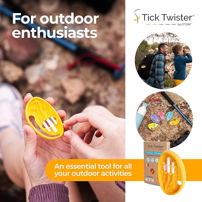 Tick Twister Tick Remover for Dogs and Human - Made in France - Tick Puller for Humans and Dogs - 3 Different Sizes - Dog Tick Removal Tool - Also for All Other Pets - Tick Nipper in